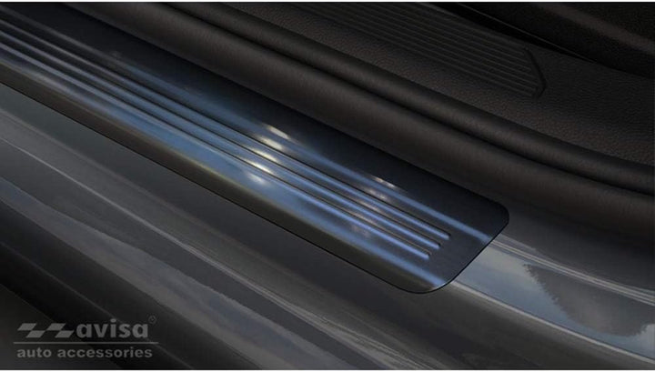 Avisa Black INOX Door sill Protectors Compatible with Volkswagen Golf VIII HB/Variant 2020- Brushed
