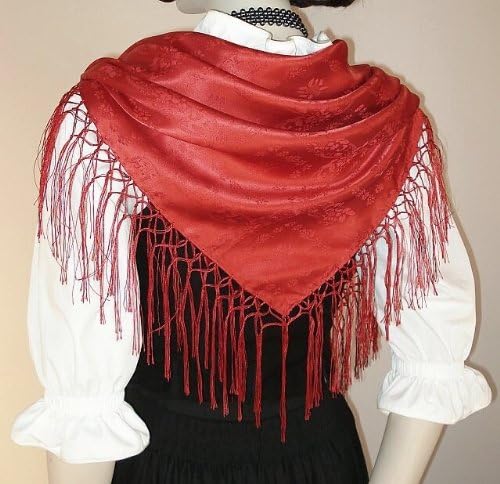 Seidentuch Dirndl-Trachtentuch Tuch hell-rot 75x75cm Dirndltuch Seide Fransentuch für Tracht Trachte