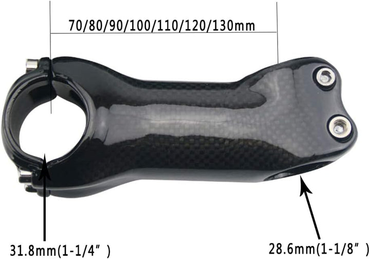 Alfa Pasca Fahrrad Vorbau Carbon Rennrad MTB Kein Logo +-6/17 Grad 3K Glänzend/Matt 31.8 * 70/80/90/