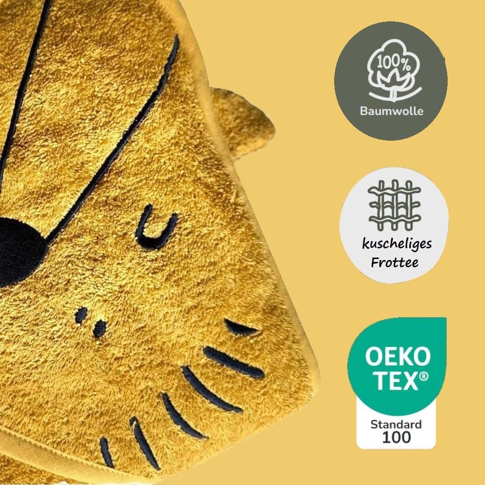 Familando Kapuzenhandtuch mit Ohren für Babys und Kleinkinder 0-4 Jahre · Frottée Handtuch für Neuge