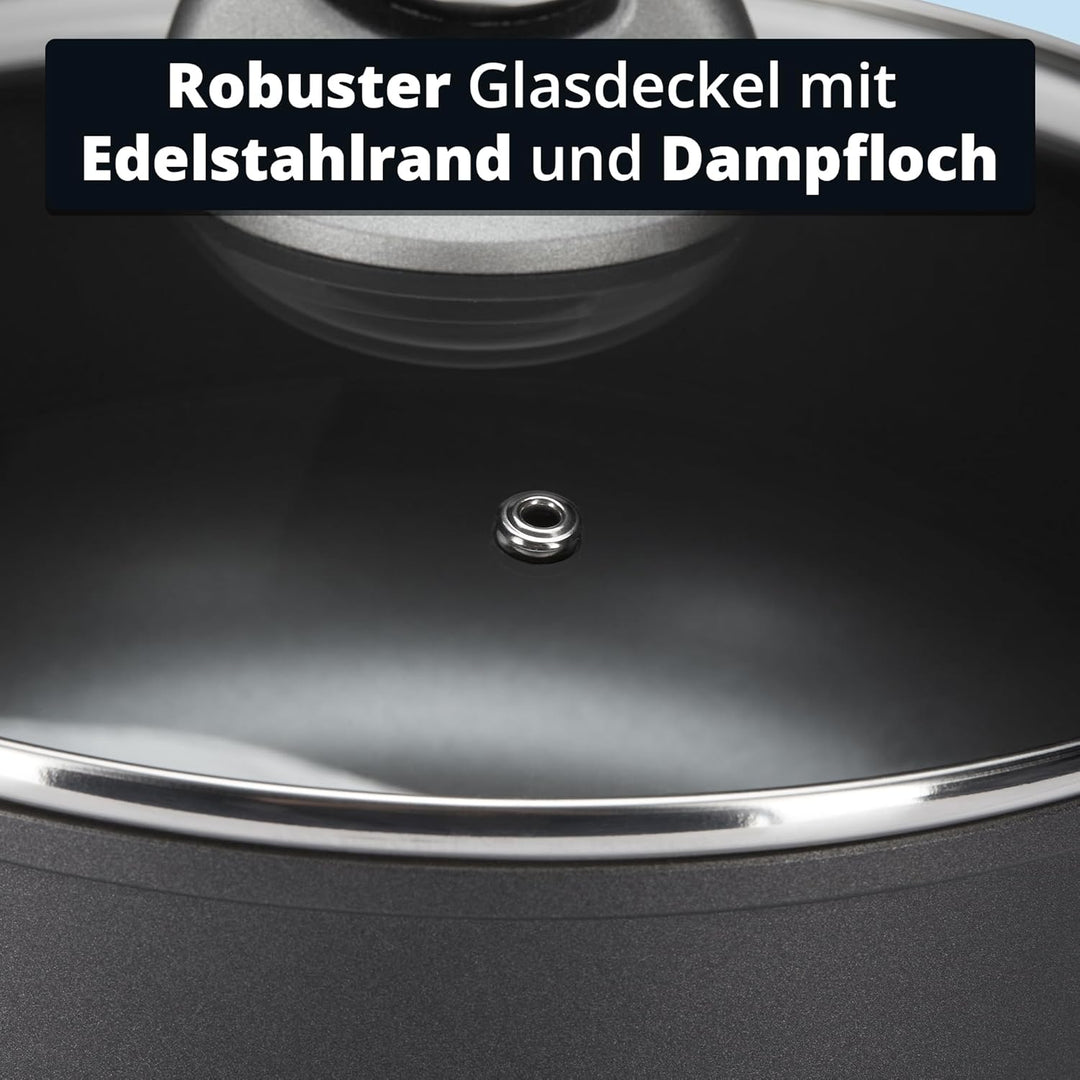 KHG Topf- und Pfannenset 5-teilig Induktion Antihaftbeschichtung Spülmaschinengeeignet - geschmiedet