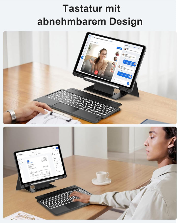 Occtingkind, Ergonomische Hülle mit Tastatur für Samsung Galaxy Tab S10 FE/S9 FE/S9 10,9/11 Zoll 202