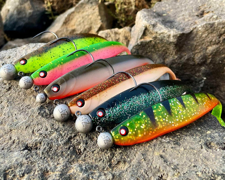 Zanderfang - Gummifische Set - Glasaugen Gummiköder für Zander, Barsch, Hecht - mit Fischaroma aroma