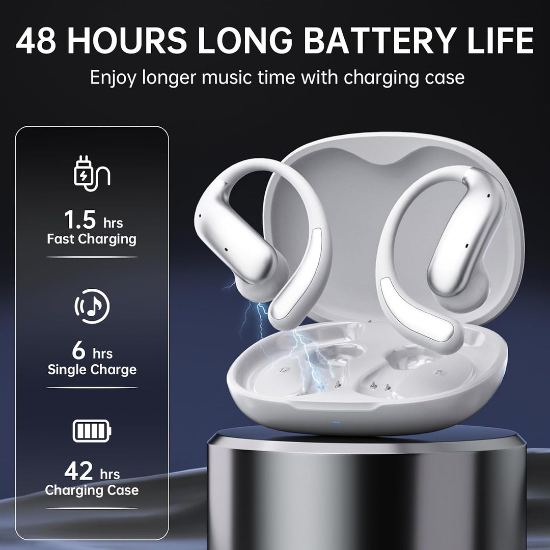 i70 Open-Ear-Ohrhörer Bluetooth 6.0 Kabellose Ohrhörer mit Ohrbügeln, Leichte &amp; Bequeme Sport-Open-E