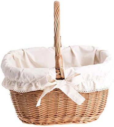 Geschenkkorb aus Weide, Weidenkorb in Naturfarbe, Präsentkorb, Dekorationskorb, Henkelkorb