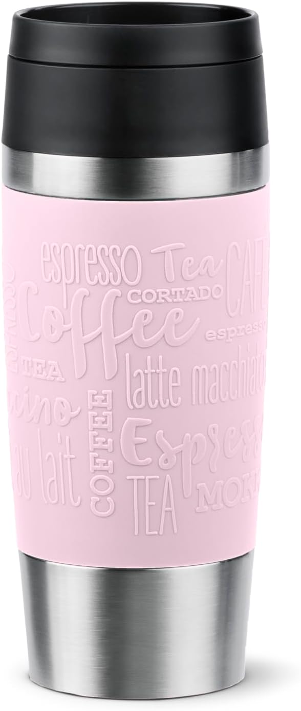 Emsa N20206 Travel Mug Classic Isolierbecher 0,36 Liter | neuer Komfort-Schraubverschluss | Edelstah