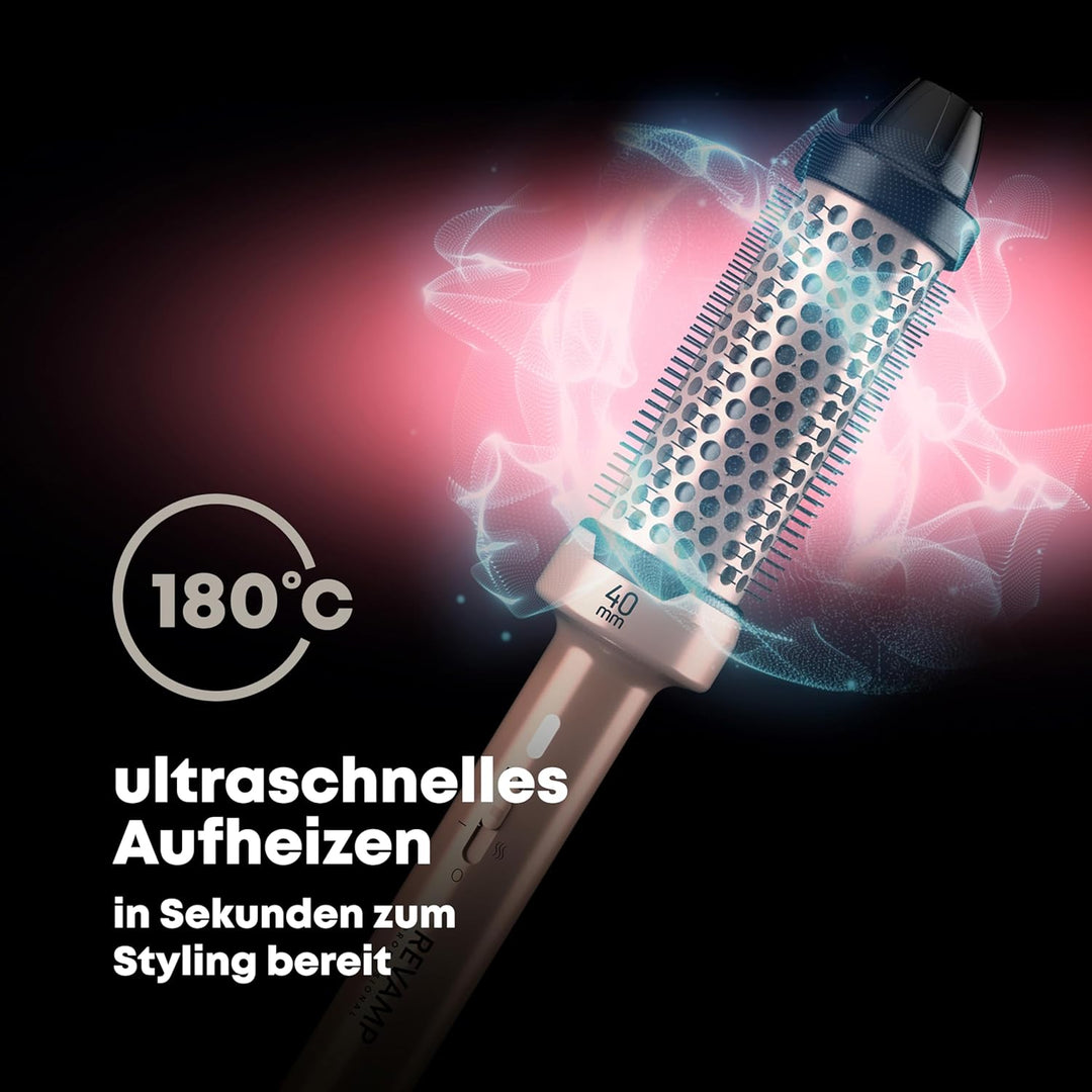 REVAMP Ceramic Hot Brush Styler - 40mm Lockenbürste, Lockenstab Keramik für Locken und Wellen - Ione
