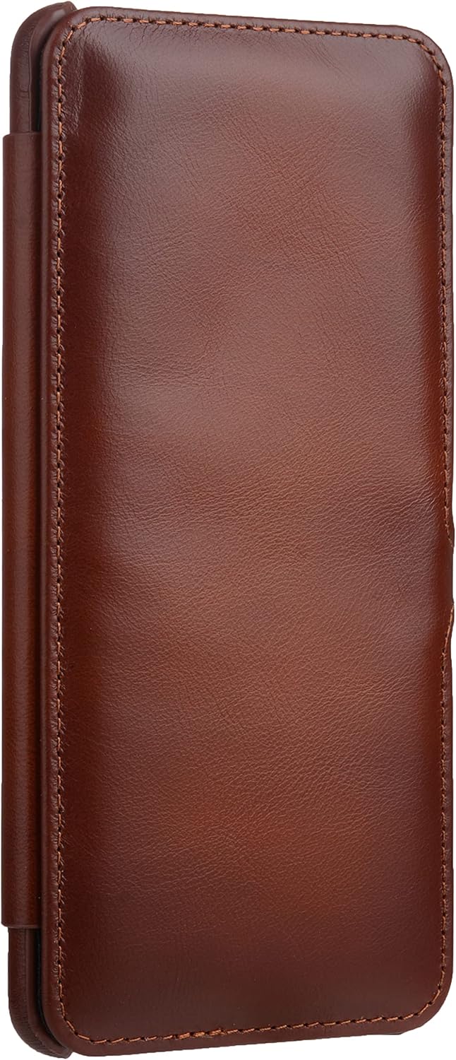 STILGUT Book Case kompatibel mit Samsung Galaxy A42 5G Hülle aus Leder mit Clip-Verschluss, Lederhül