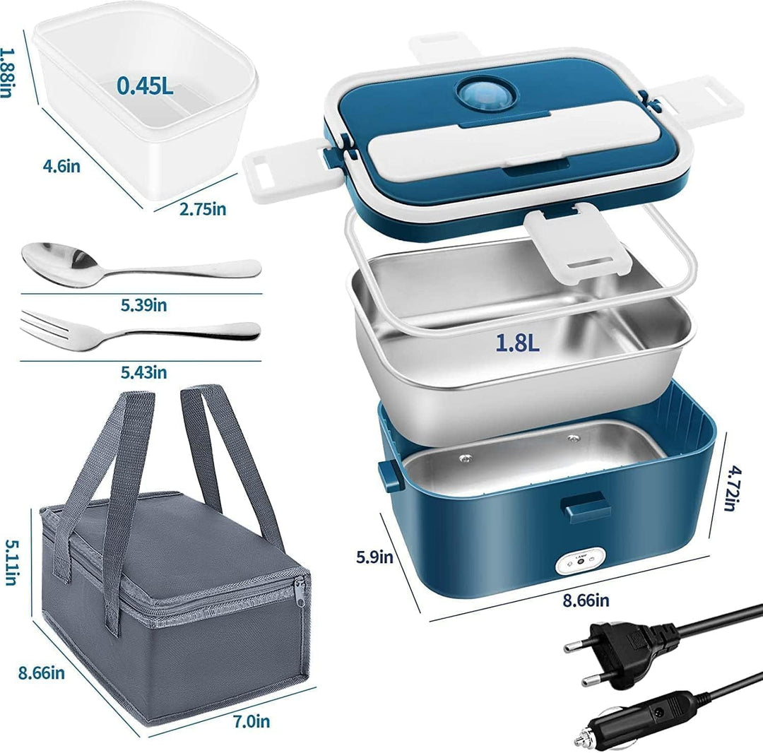 100W Elektrische Lunchbox 1,8L 3-in-1 12V/24V/220V Beheizte Lunchbox Tragbare für Auto/LKW/Büro/Haus