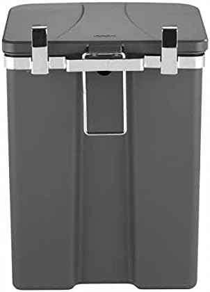 WENKO Tür-Abfalleimer, kompakter Mülleimer mit Deckel zum Einhängen an Küchenschrank oder -Schublade
