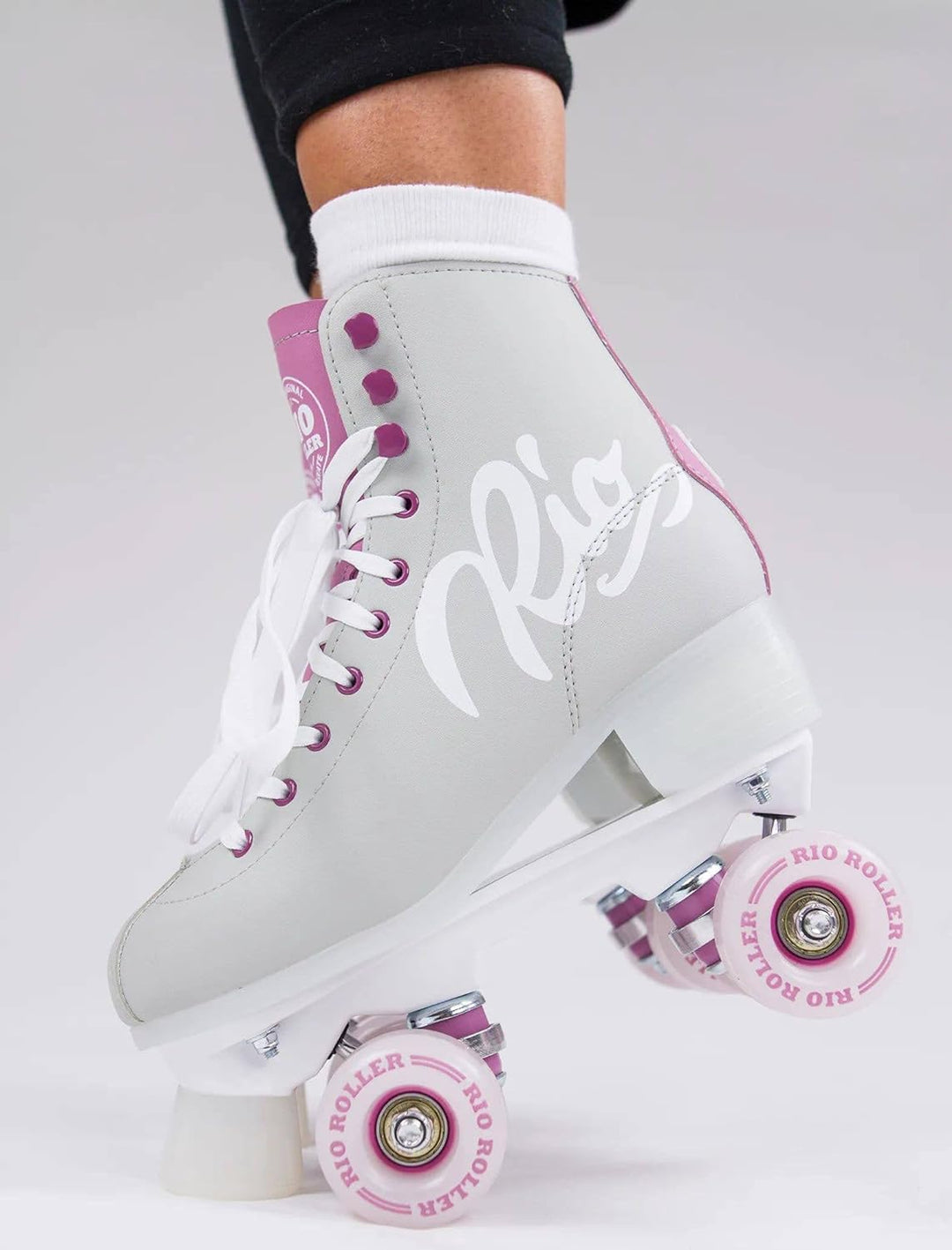 Rio Roller Script Retro Rollschuhe Disco Roller grau-lila 6UK, 6UK