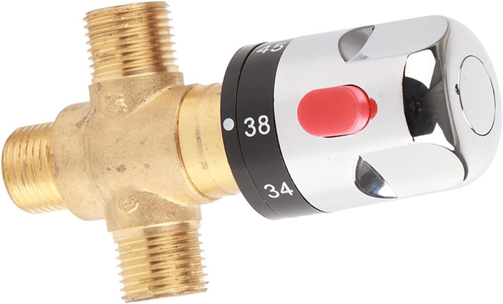 FTVOGUE Messing Thermostat Mischventil Rohr Becken Wassertemperatur Thermostat Steuerwerkzeug für Kü