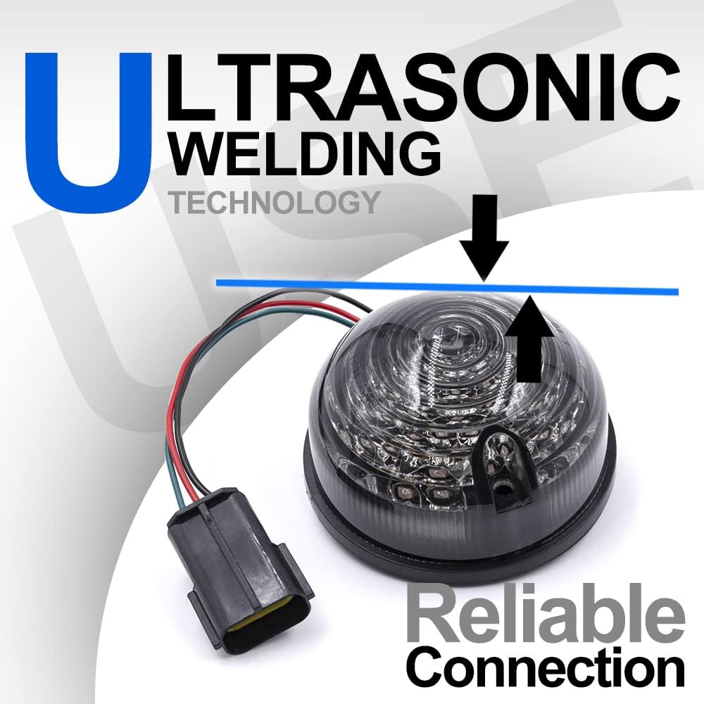 NSLUMO 8 Stueck 73mm Geräucherte Linse Defender LED Licht Units Bernstein Anzeigeseitenlicht Hintere