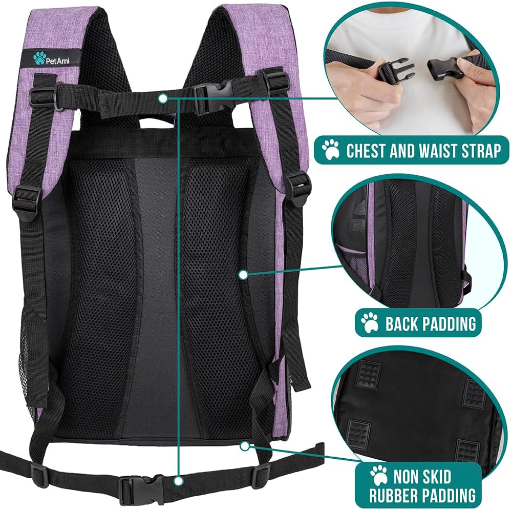 PetAmi Hunderucksack für kleine grosse Katze, Haustier, Welpen, belüfteter Haustier-Wanderrucksack,