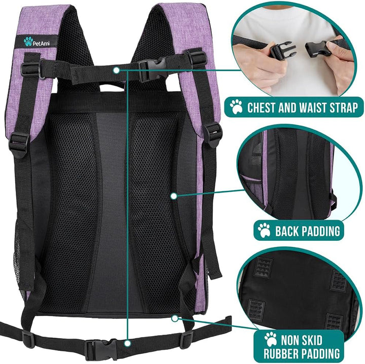 PetAmi Hunderucksack für kleine grosse Katze, Haustier, Welpen, belüfteter Haustier-Wanderrucksack,