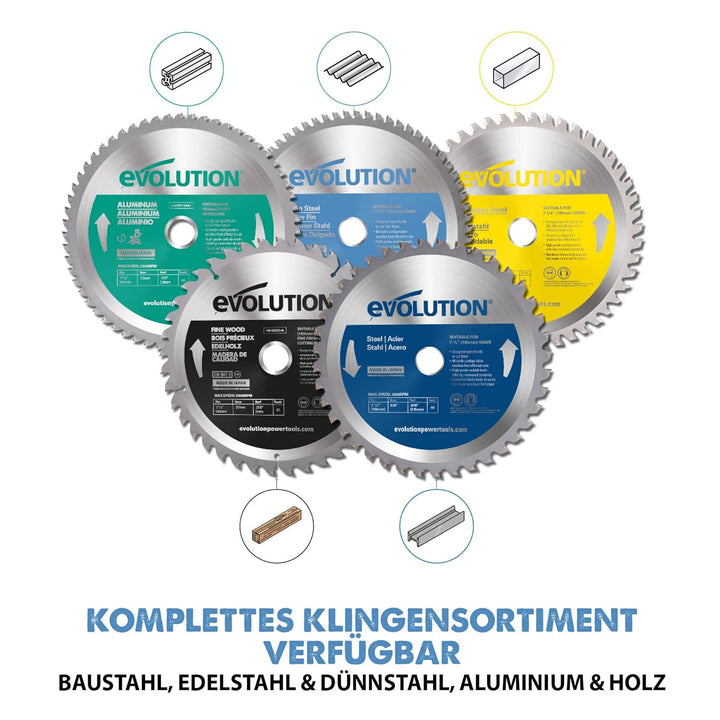 Evolution T185TCT-68CS - 185 mm Sägeblatt zum Schneiden von Dünnstahl - Metall-Sägeblatt mit 68 Zähn