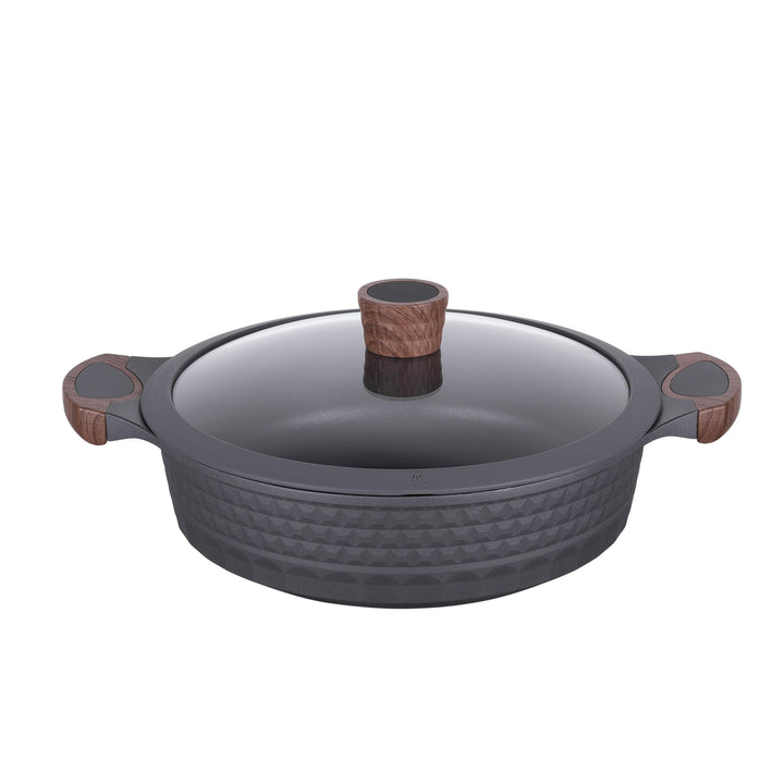 RESTO Kochtopf Schmortopf 4,4L mit Deckel 28cm, H=8cm | Antihaftbeschichtung | im Geschenkkarton | F