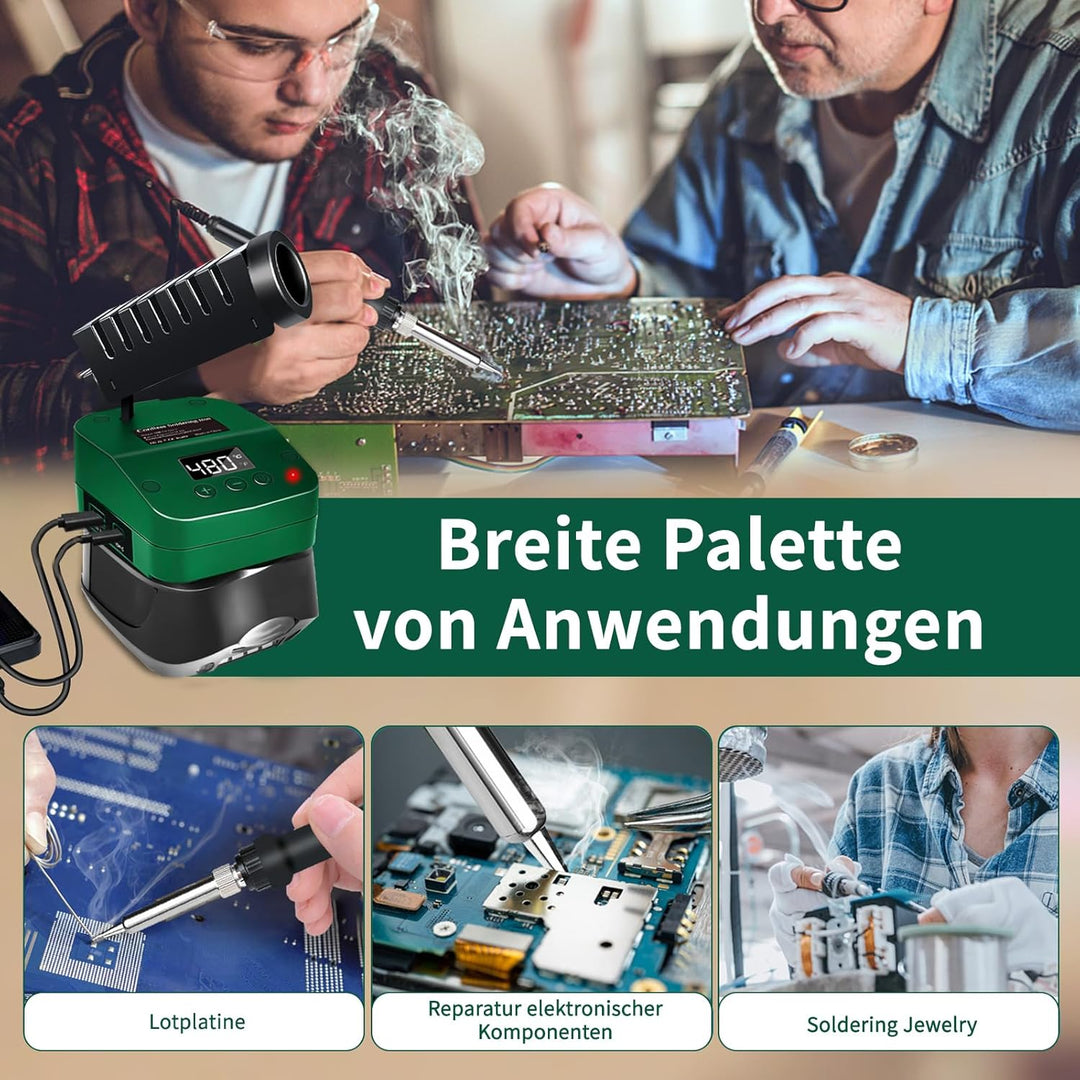 Akku Lötkolben für Bosch Home and Garden 18V PBA Akku, 60W Cordless Lötkolben Einstellbar Temperatur