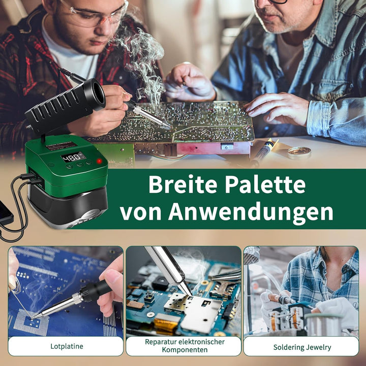 Akku Lötkolben für Bosch Home and Garden 18V PBA Akku, 60W Cordless Lötkolben Einstellbar Temperatur