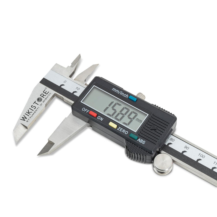 WIKISTORE DIGITAL TASCHEN MESSSCHIEBER 150 mm mit 4 Funktionen, analoger Bremssattel mit 40 mm Backe