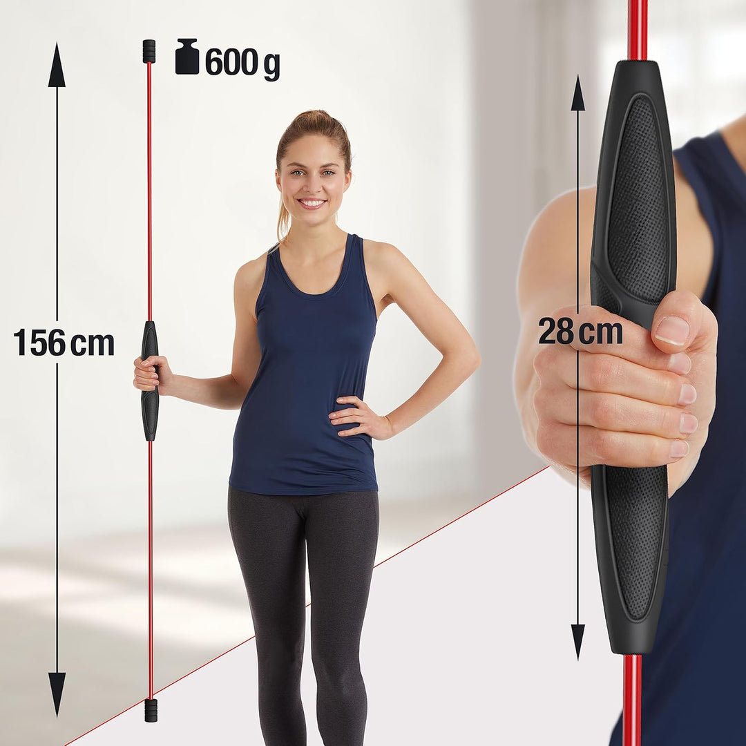 Sports Schwingstab – Swingstick inkl. E-Book (PDF Datei) & Tasche – Wackelstab mit verstellbaren Gew