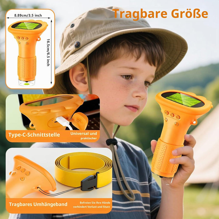 Handy-Mikroskop für Kinder, 1000X Tragbares Taschenmikroskop, Digitales Mikroskop mit 2,0" IPS-Bilds