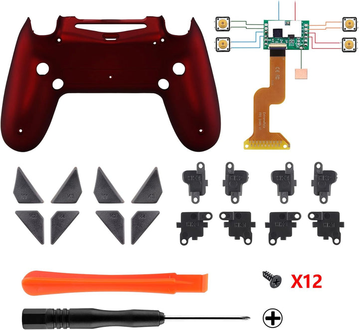 eXtremeRate Programmierbar Dawn Remap Kit für ps4 Controller, Rückseite Hülle Gehäuse Case&Upgrade-B