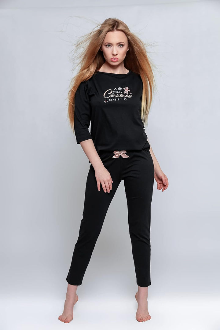 S& SENSIS charmantes Nachtwäsche-Set (Made in EU) aus angesagtem Shirt und koketten Shorts oder Lang