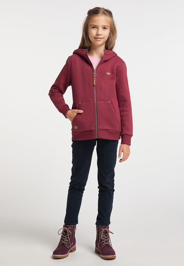 Ragwear Nesie Zip Mädchen Sweatjacke Sweatshirt mit Kapuze Übergangsjacke Jacke Cardigan Strickjacke