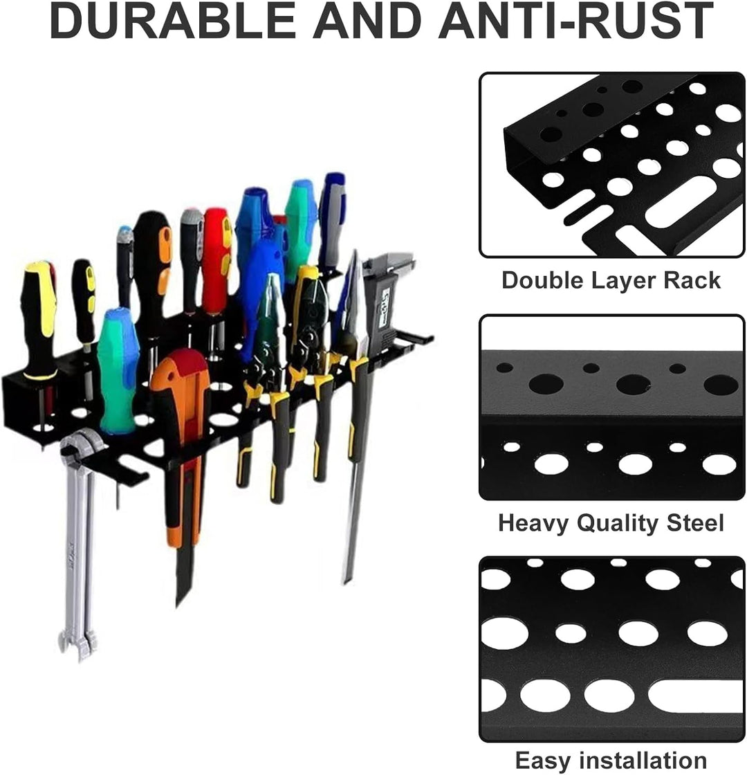 ROSYLEVE Wandmontierter Werkzeug-Organizer 40cm Wandmontierter Werkzeughalter Metall Werkzeuglagerre