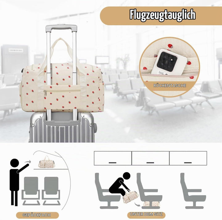 Ghope Sporttasche Reisetasche Mädchen Damen mit Schuhfach und Nassfach, Schwimmtasche Badetasche Tee