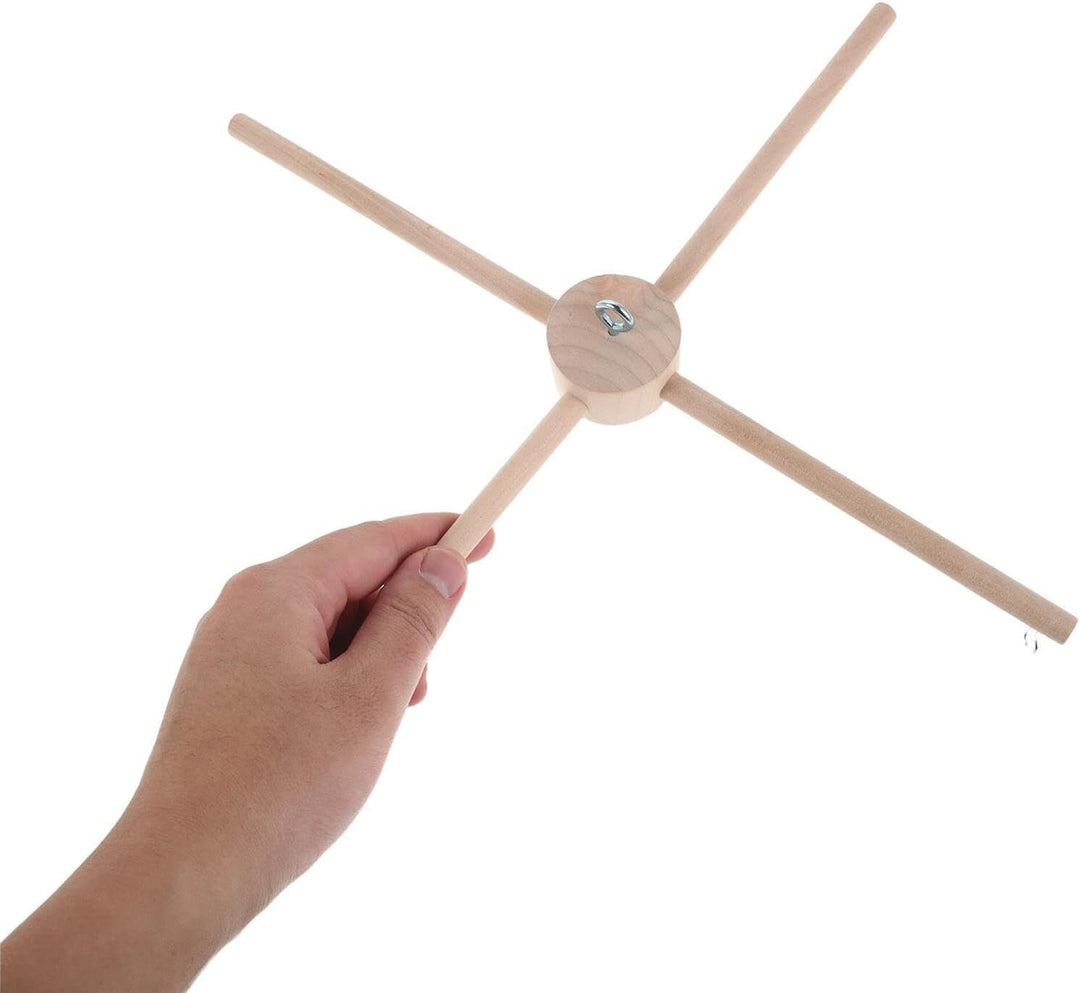 Holz Windspielständer mit Flachem Sockel Mobile Halterung für Kinderzimmer Selbstgemacht Bausatz Bei