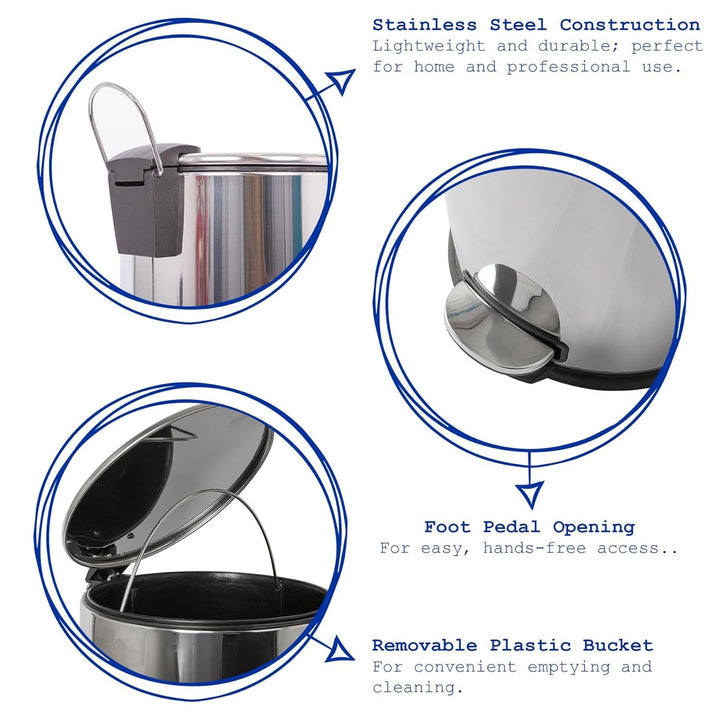 Harbour Housewares 30L Edelstahl Treteimer Schwarz Küchenmülleimer Bin | 30L Edelstahl Treteimer in
