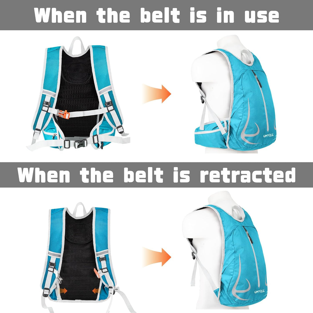 ONTYZZ Fahrradrucksack Damen Männer Kleiner Sportrucksack 15L Wanderrucksack Ultraleicht Rucksack Ra