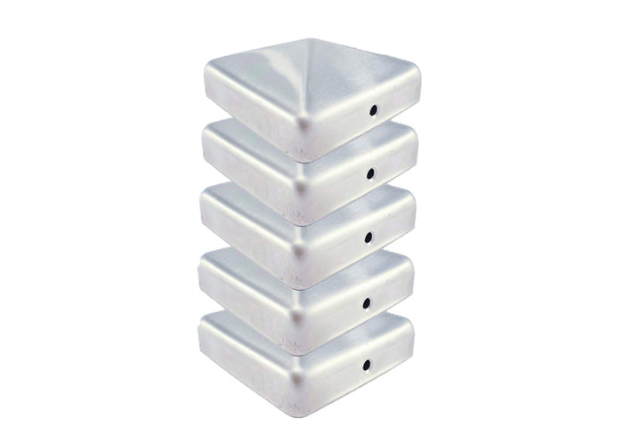 Premium Pfostenkappe 71x71 mm aus Edelstahl für Pfosten 7x7 cm Pyramide Zaunkappe Abdeckkappe 5 Stüc