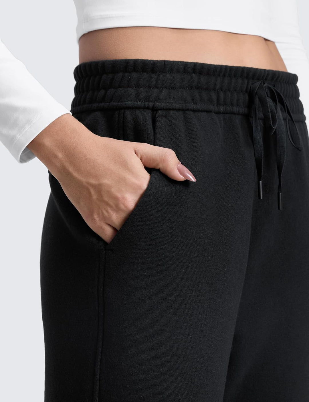 CRZ YOGA Damen Jogginghose Gefütterte Baumwolle Hohe Taille Joggers Soft Freizeithose Winter Lounge