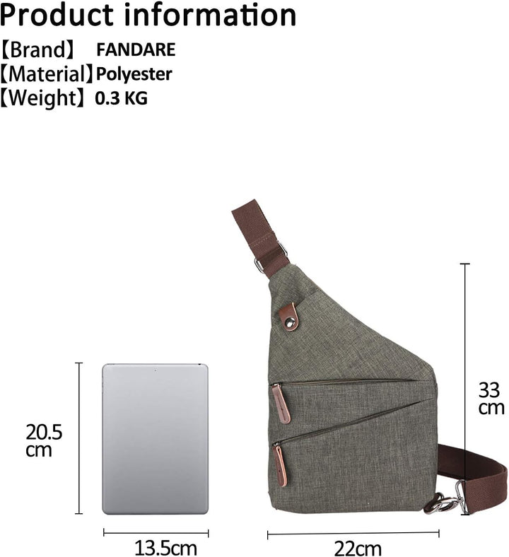 FANDARE New Sling Bag Umhängetasche Crossbody Bag Sport Party Reisen tragbar Umhängetasche Anti Thef