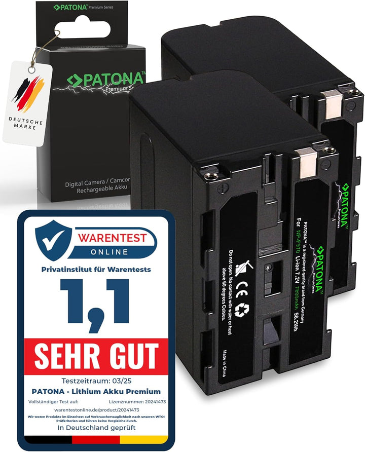 PATONA 2X Premium Akku NP-F970 Kompatibel mit Sony CCD-TR CCD-TRV DCR-TR DCS-CD MVC-FD Series