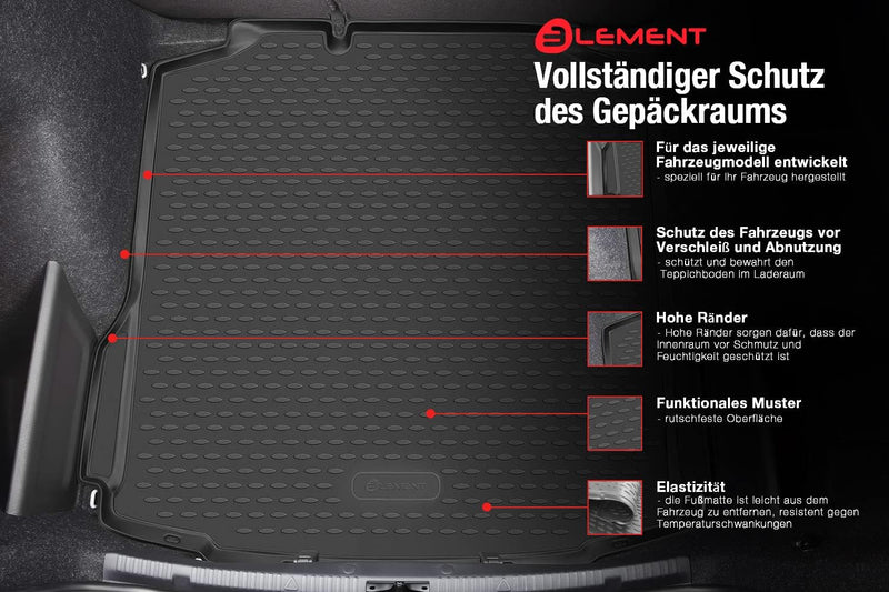 Element Passgenaue Premium Antirutsch Gummi Kofferraumwanne - BMW X4