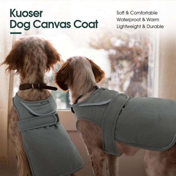 Kuoser Leinwand Haustier Hund Wintermantel, Reflektierende Warme Fleecejacke für Kleine Mittelgrosse