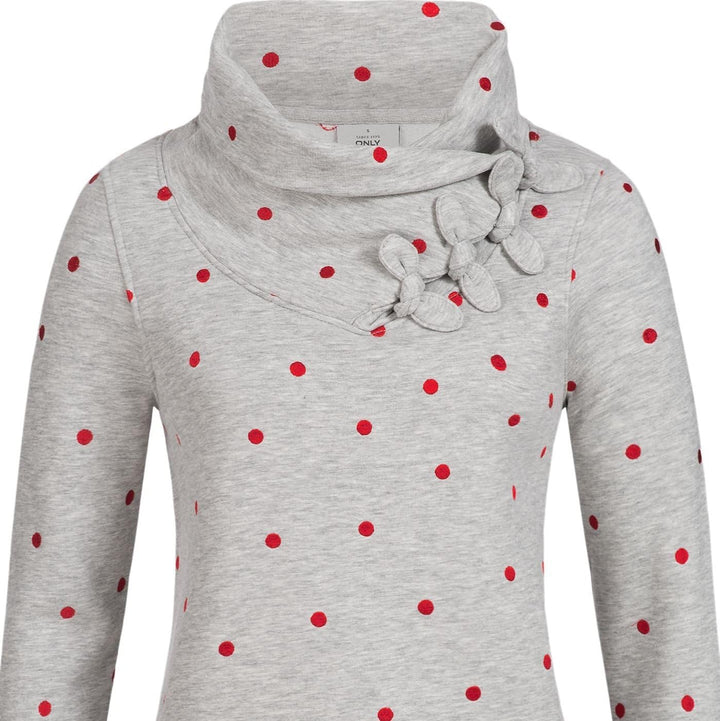 ONLY Damen Sweatshirt Lisa Bow Highneck hellgrau S