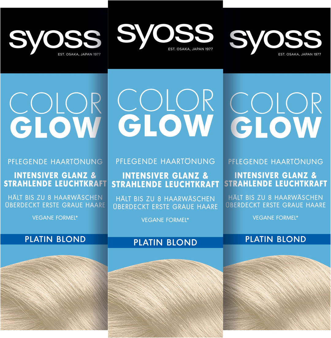 Syoss Color Coloration Kühles Platin Blond Stufe 3 (3x 100ml), semi-permanente Coloration für strahl