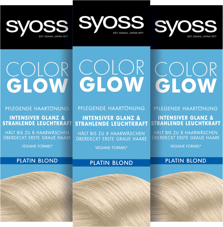 Syoss Color Coloration Kühles Platin Blond Stufe 3 (3x 100ml), semi-permanente Coloration für strahl