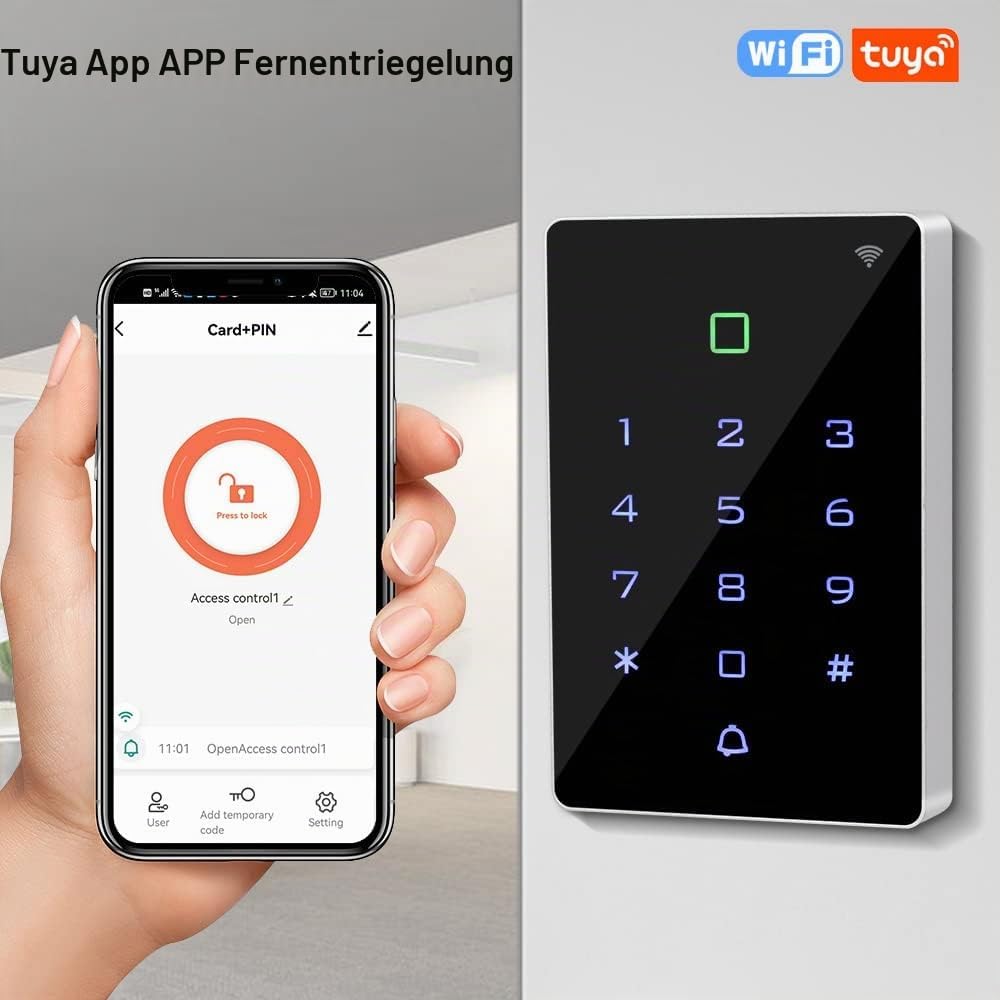 FusyTuly WiFi Tuya RFID Zugangskontrolle Tastatur IP68 wasserdichte Access Controller Tastatur WG26/