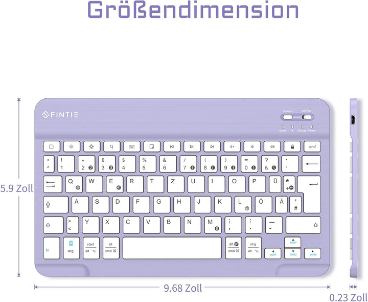 FINTIE Ultradünn Bluetooth Tastatur mit deutschem Layout QWERTZ für iPad Air/Pro/Mini/iPad 10.9/10.2