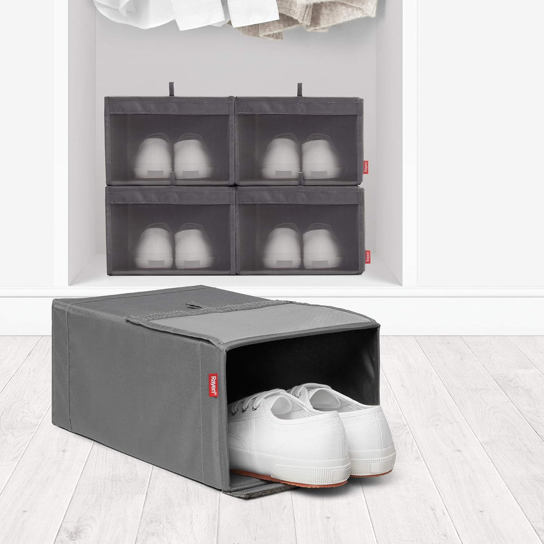 Rayen | Stapelbare Schuhboxen | 2er Pack | Klettverschluss | Premium-Serie | Masse: 23 x 34 x 16 cm