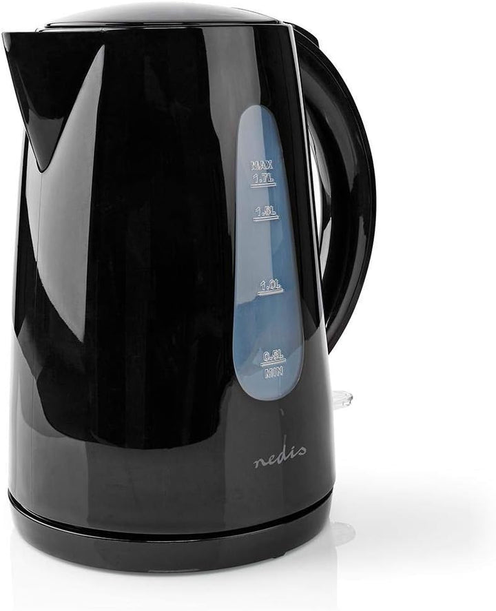 Wasserkocher - 1.7 l - Plastik - Schwarz - Um 360 Grad drehbar - Verdecktes Heizelement - Strix Cont