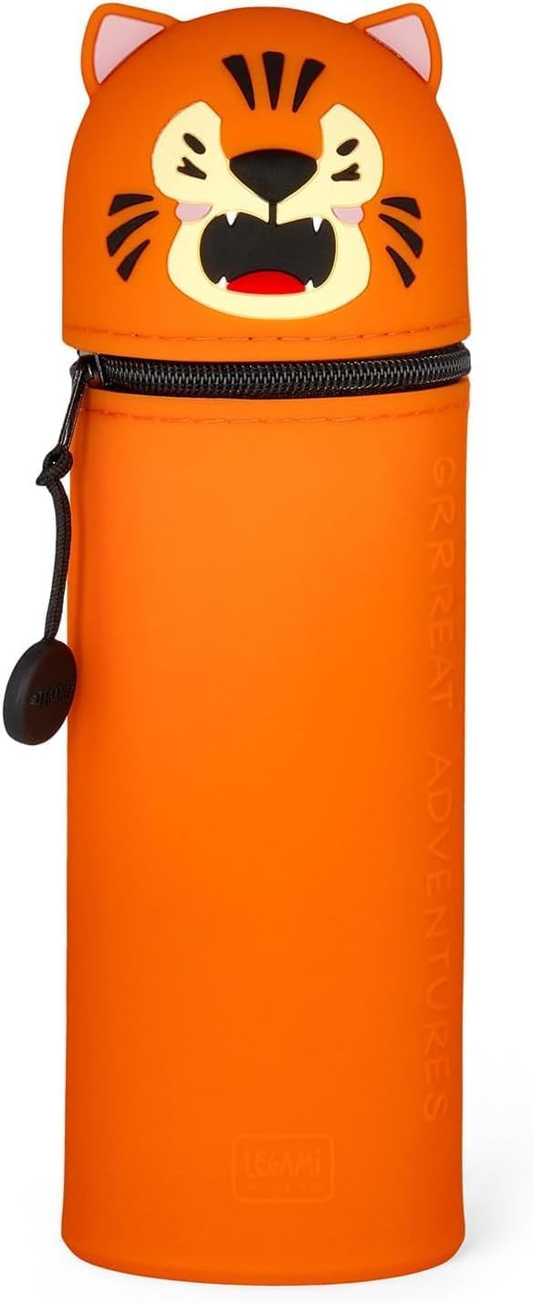 LEGAMI - Set aus 7 radierbaren Gelstiften + 2-in-1-Federmäppchen-Stiftehalter - mit thermoempfindlic