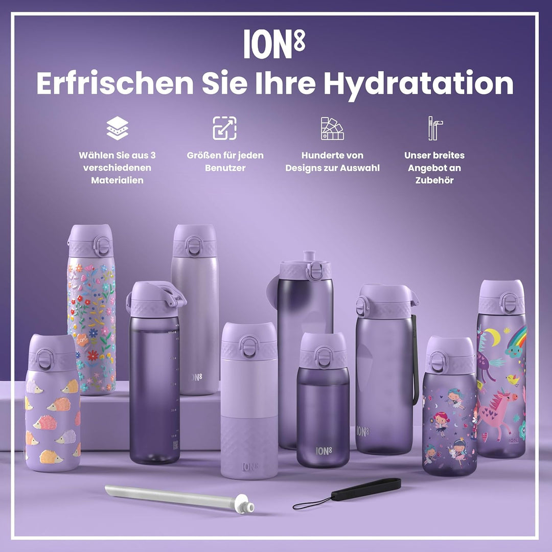 Ion8 Trinkflasche, 750ml, Auslaufsicher, Einhandöffnung, Sichere Verriegelung, Spülmaschinenfest, BP