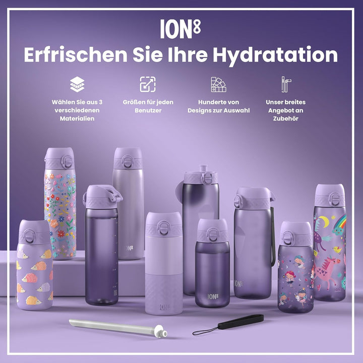 Ion8 Trinkflasche, 750ml, Auslaufsicher, Einhandöffnung, Sichere Verriegelung, Spülmaschinenfest, BP